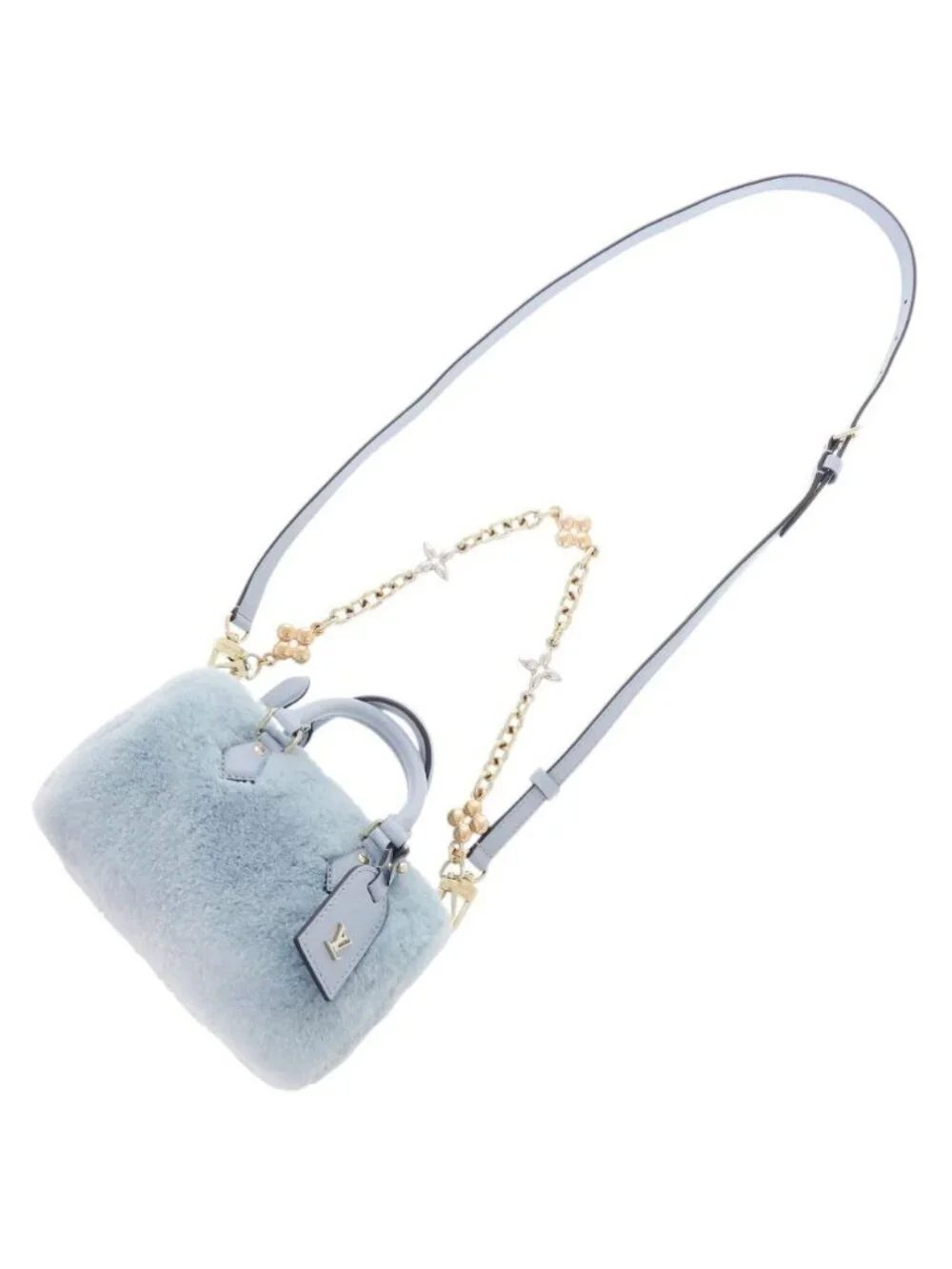 Louis Vuitton Nano Speedy IC 2-Way Leather Mink Furite Blue Handbag